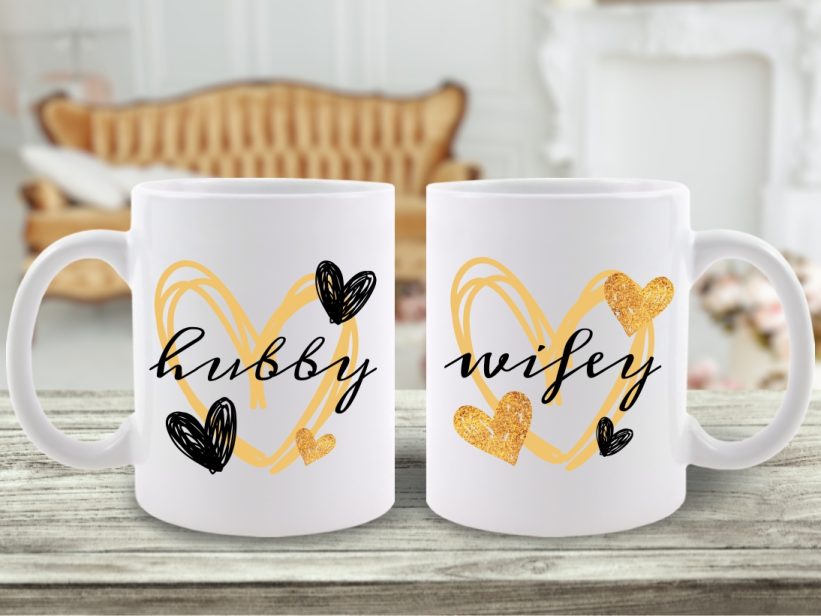 Set Căni Cuplu Hubby & Wifey