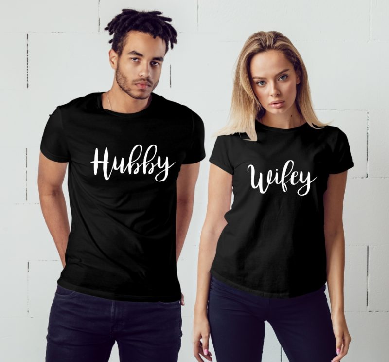 Tricouri Cuplu Hubby & Wifey