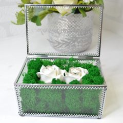 CASETA VERIGHETE ARGINTIE CU TRANDAFIRI SI NUME 2