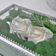 CASETA VERIGHETE ARGINTIE CU TRANDAFIRI SI NUME 5