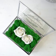 CASETA VERIGHETE ARGINTIE CU TRANDAFIRI SI NUME 6