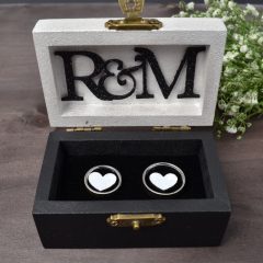 CUFAR VERIGHETE PERSONALIZAT ALB NEGRU 2