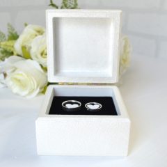 Cutie Verighete Lemn Alba 3