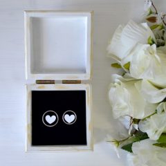 Cutie Verighete Lemn Albă Antichizată