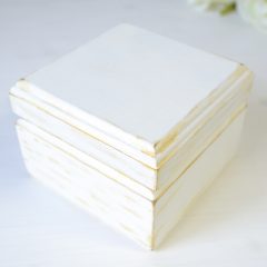 Cutie Verighete Lemn Albă Antichizată 3