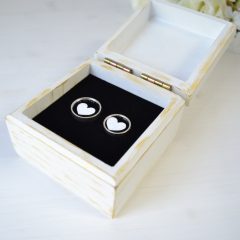 Cutie Verighete Lemn Albă Antichizată 4