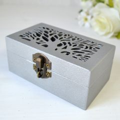 Cutie Verighete Lemn Argintiu 4