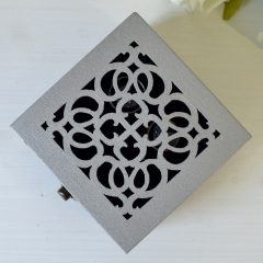 Cutie Verighete Lemn Negru cu Argintiu 2