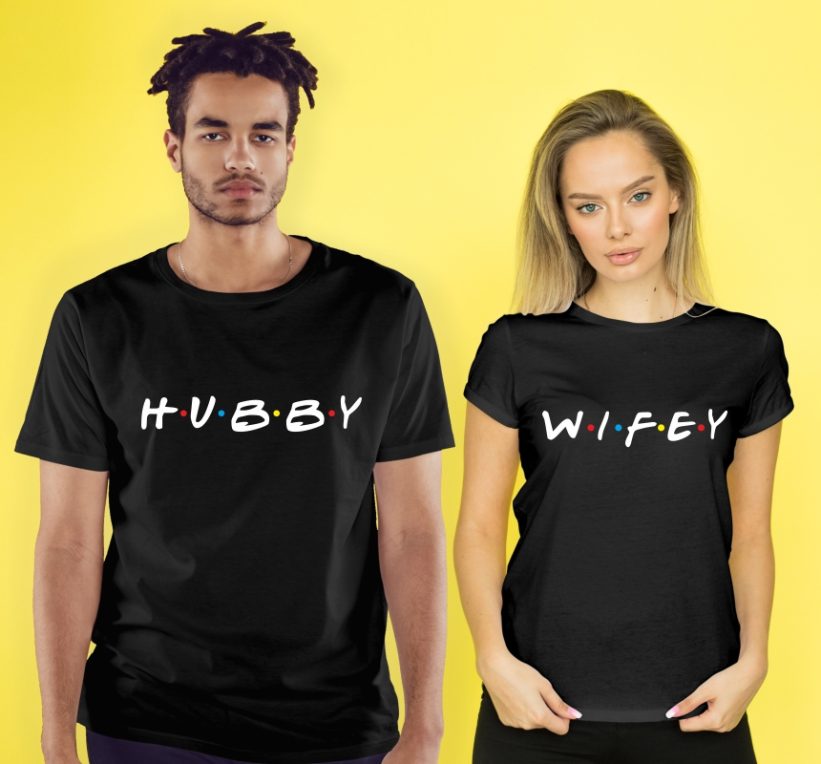 Tricouri Cuplu Hubby & Wifey