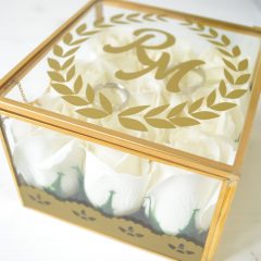 CASETA VERIGHETE PATRATA STICLA SI TRADAFIRI SAPUN CU INITIALE 4