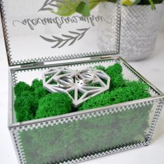 CUTIE VERIGHETE ARGINTIE INIMA ORIGAMI