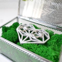 CUTIE VERIGHETE ARGINTIE INIMA ORIGAMI 6