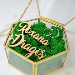 CUTIE STICLA VERIGHETE HEXAGONALA PERSONALIZATA CU NUME 2