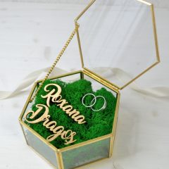 CUTIE STICLA VERIGHETE HEXAGONALA PERSONALIZATA CU NUME