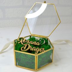 CUTIE STICLA VERIGHETE HEXAGONALA PERSONALIZATA CU NUME 3