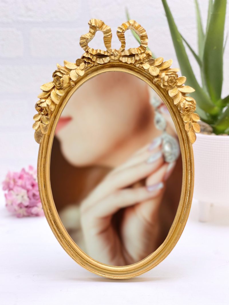Oglindă Mireasă Aurie Ovală de Masă