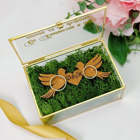 Casetă Verighete Sticlă Love Birds Ver