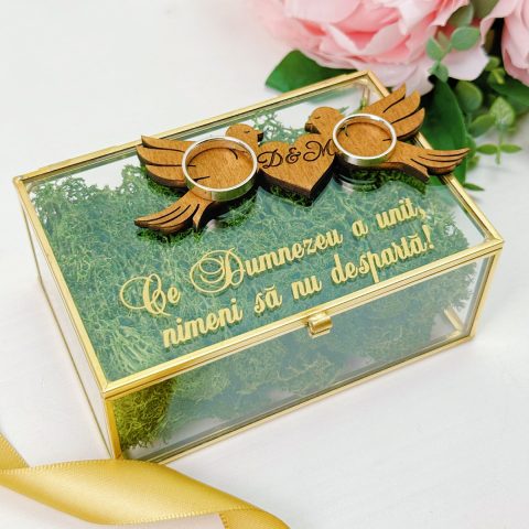 Casetă Verighete Sticlă Love Birds Ver