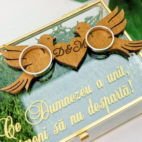 Casetă Verighete Sticlă Love Birds Ver