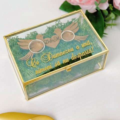 Casetă Verighete Sticlă Love Birds Ver