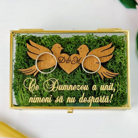 Casetă Verighete Sticlă Love Birds Ver Casetă Verighete Sticlă Love Birds Ver