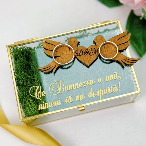 Casetă Verighete Sticlă Love Birds Ver