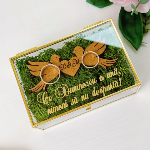 Casetă Verighete Sticlă Love Birds Ver