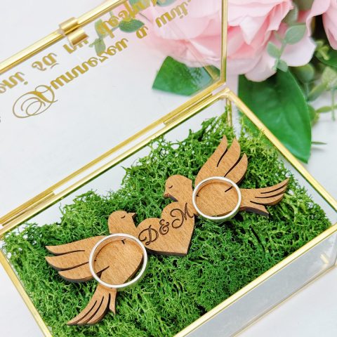 Casetă Verighete Sticlă Love Birds Ver