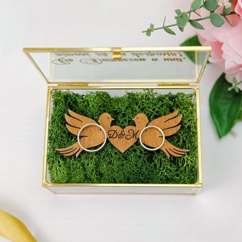 Casetă Verighete Sticlă Love Birds Ver