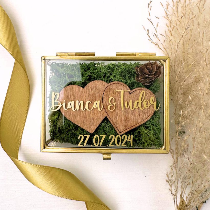 Casetă Verighete cu Licheni Natural Love