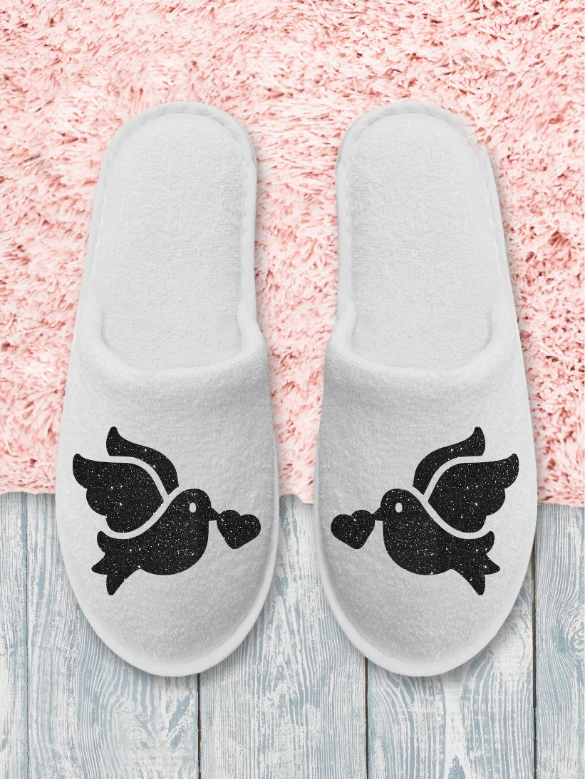 Papuci Love Birds Negru