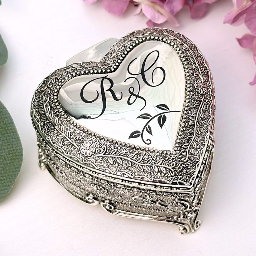 Casetă Verighete Silver Heart