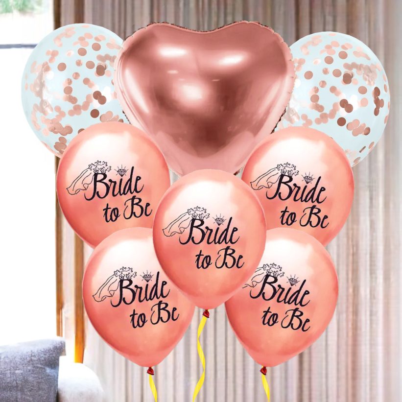 Set Baloane Petrecere Bride To Be Rose Gold