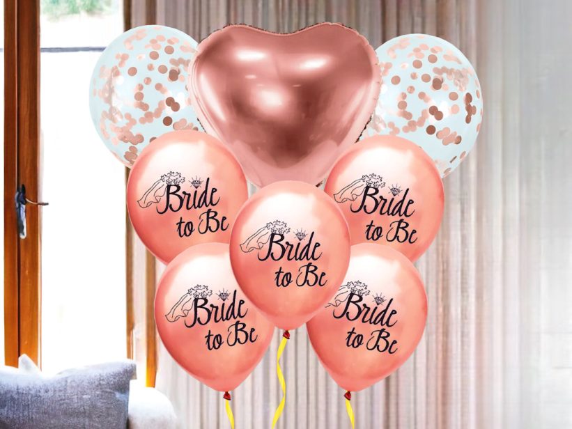 Set Baloane Petrecere Bride To Be Rose Gold