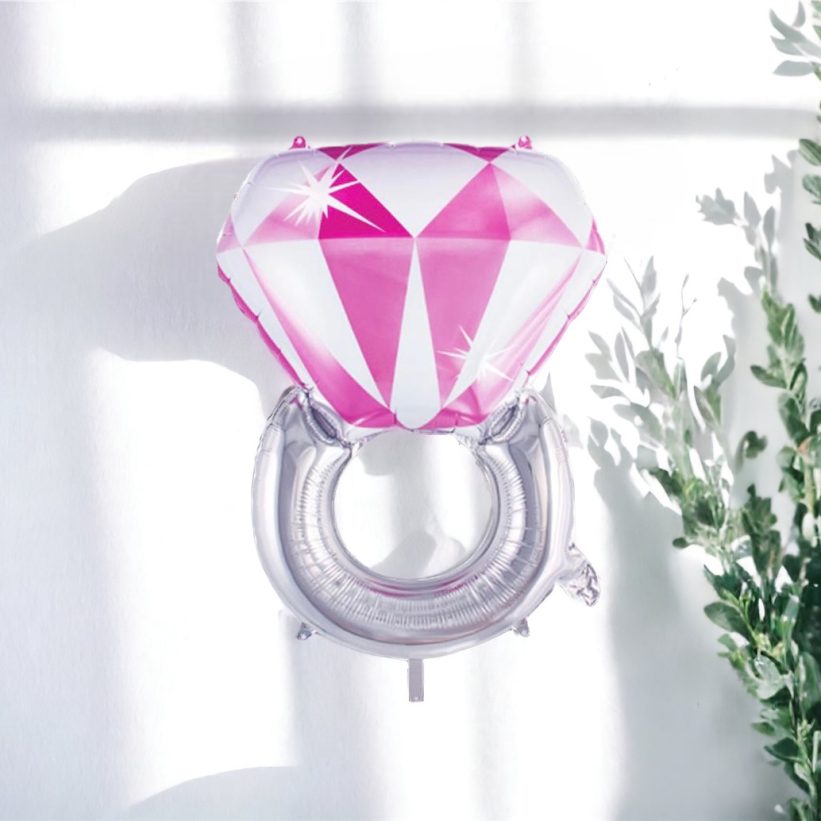 Balon Inel Diamant Argintiu