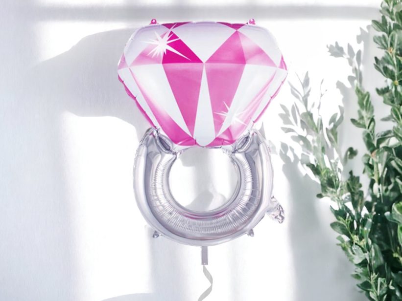 Balon Inel Diamant Argintiu