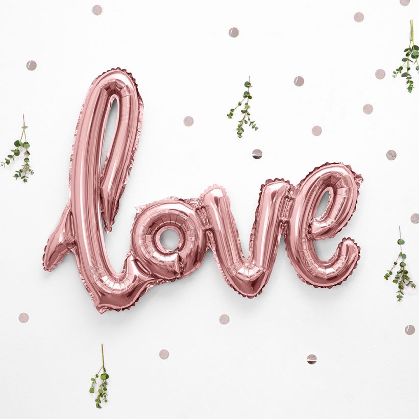 Balon Love Rose Gold