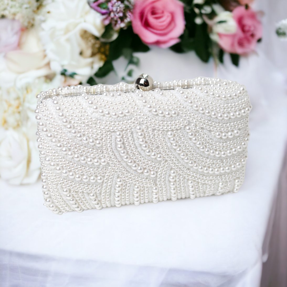 CLUTCH MIREASA DREPTUNGHIULAR ALB