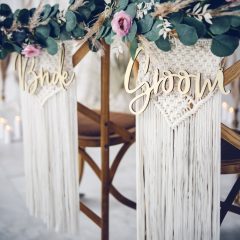 DECORATIUNI SCAUN BRIDE GROOM LEMN