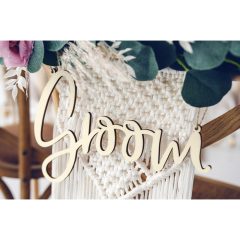 DECORATIUNI SCAUN BRIDE GROOM LEMN
