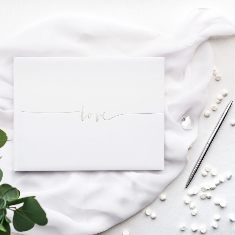 Guest Book Love Alb-Argintiu