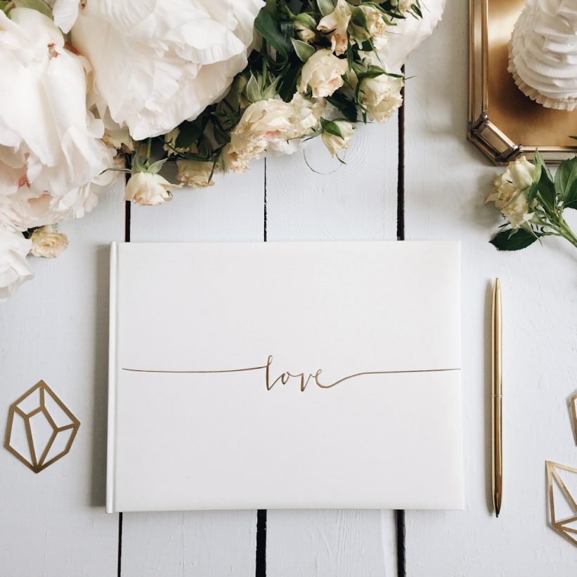 Guest Book Love Alb-Auriu