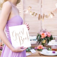GUEST BOOK NUNTA ALB ROSE GOLD