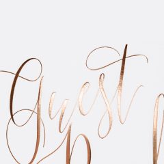 GUEST BOOK NUNTA ALB ROSE GOLD