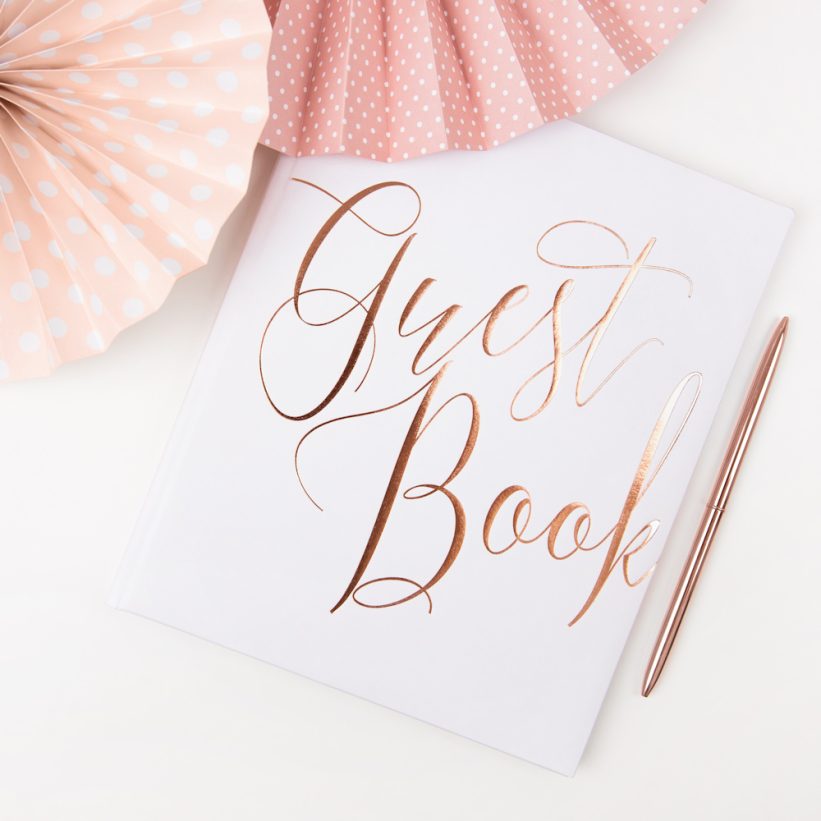 Guest Book Nuntă Alb-Rose Gold