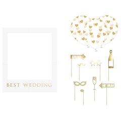 PHOTO PROPS NUNTA CU BALOANE SI RAMA MARE