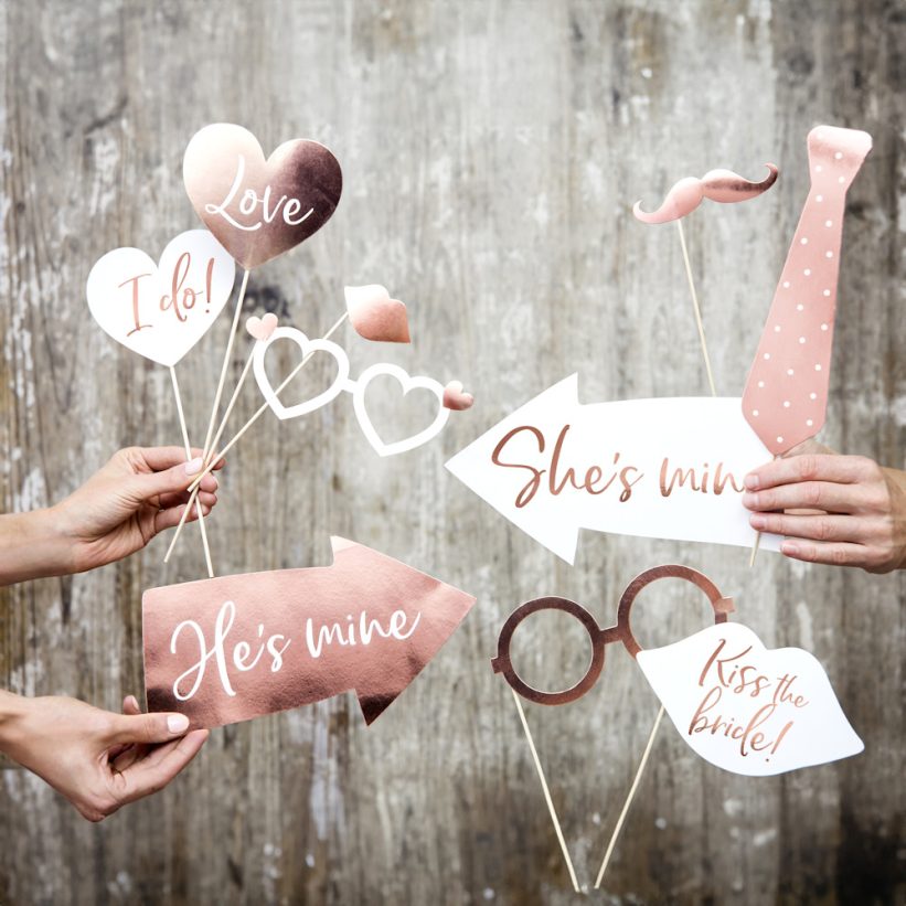 Photo Props Nuntă Rose Gold