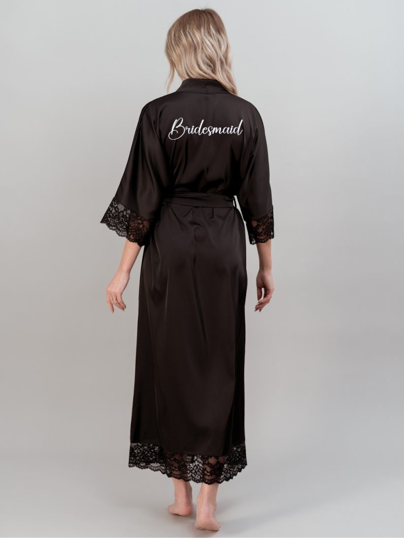 HALAT BRIDESMAID LUNG DANTELA NEGRU OLGA HALAT BRIDESMAID LUNG DANTELA NEGRU OLGA