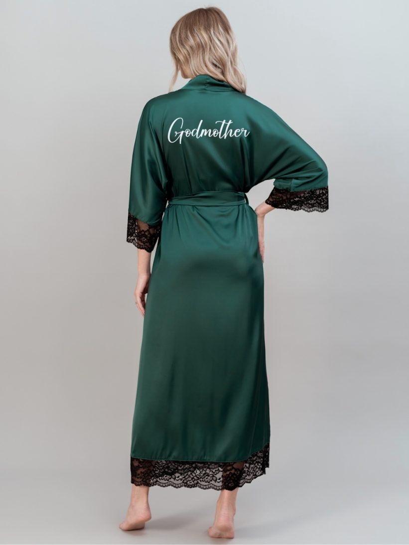 HALAT GODMOTHER LUNG DANTELA VERDE OLGA