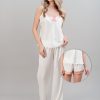 PIJAMA PIESE SATIN ALB ROZ MIREASA ROSE